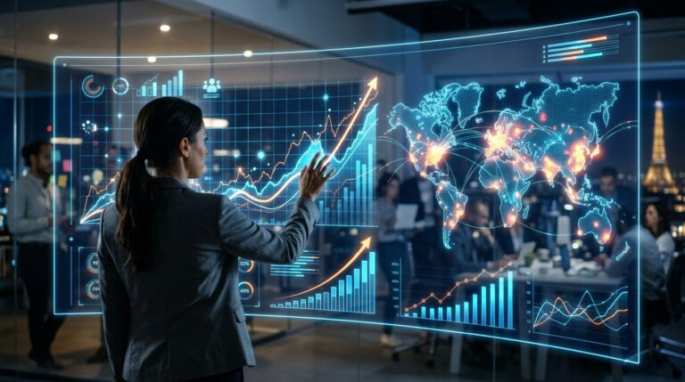 شات جي بي تي الأسرع يصل إلى مليار مستخدم، يظهر واجهة مستخدم رقمية مع رسوم بيانية للنمو.